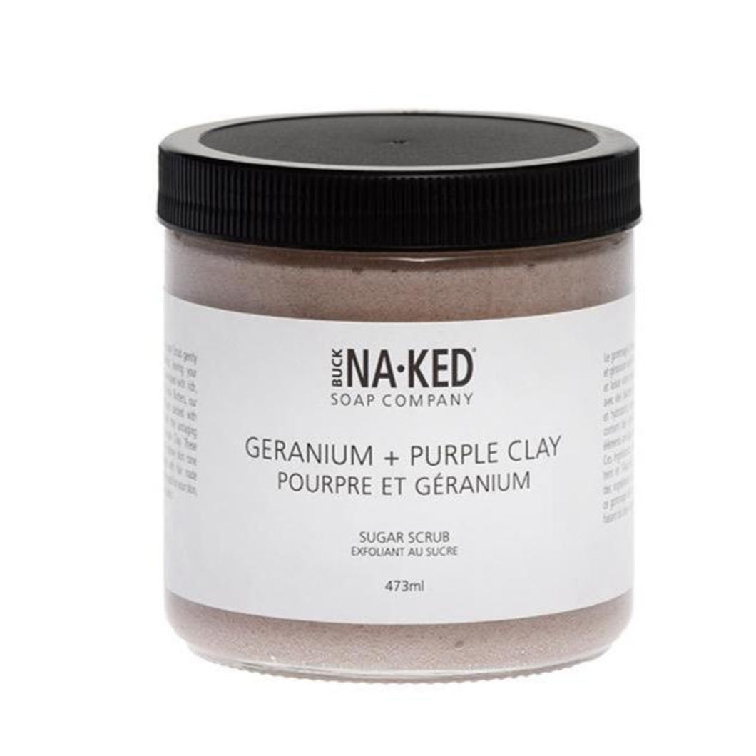 Buck Naked Geranium + Purple Clay Sugar Scrub